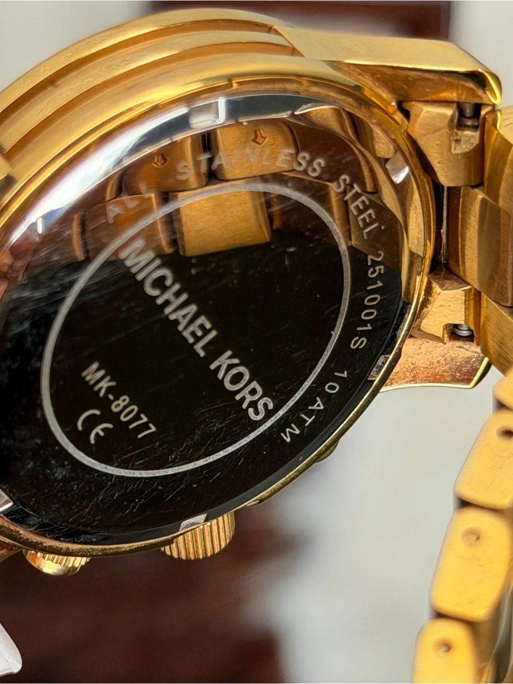 Michael Kors MK8077 Runway Men's Chrono. Gold Watch | Box & Links - Complete Set